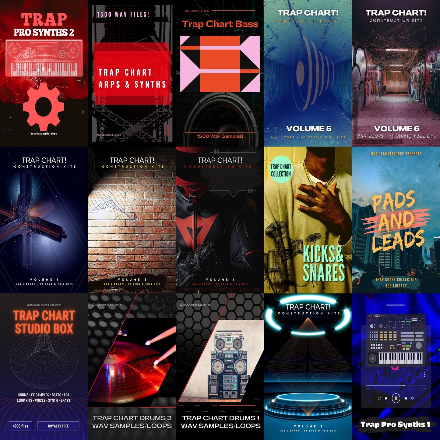 Music Producer Trap Chart Bundle (15 Volumes)