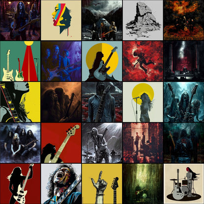 Rock and Metal Album Covers Pack 200 Copyright Free Images